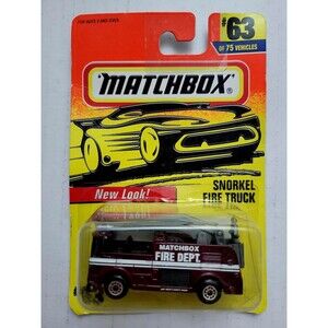 VTG 1996 MATCHBOX #63 SNORKEL FIRE DEPT TRUCK / MAROON / Diecast 1/64 / Sealed
